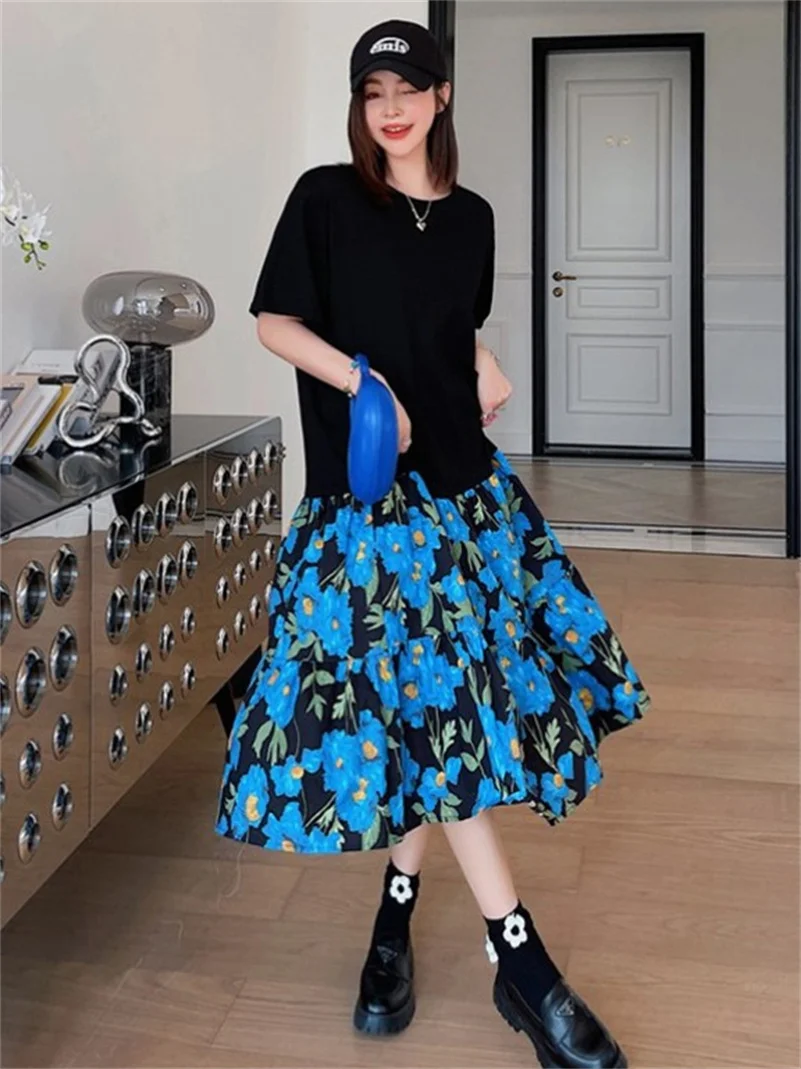 Summer Cotton Vintage Long Skirts Female Blue Print Elegant Maxi Dress Mid-Calf Mori Girl Style Comfortable Ruffles Vestidos
Summer Cotton Vintage Long Skirts Female Blue Print Elegant Maxi Dress Mid-Calf Mori Girl Style Comfortable Ruffles Vestidos