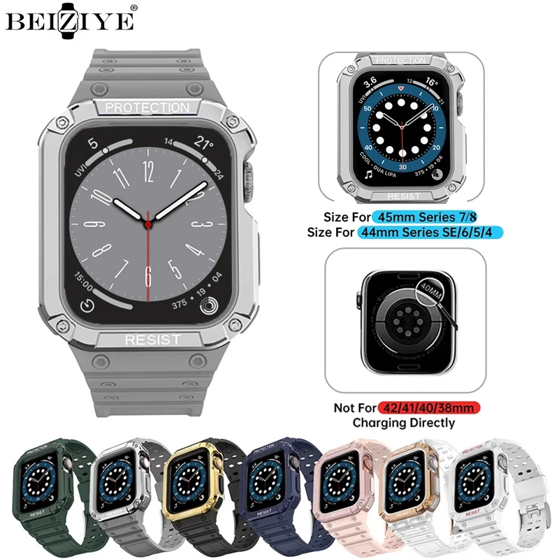 Silicone Strap+Case For Apple Watch Band 41mm 45mm 44mm 42mm Water Proof Protective Cover For iWatch Band Series 8 7 SE 6 5 4 3
Silicone Strap+Case For Apple Watch Band 41mm 45mm 44mm 42mm Water Proof Protective Cover For iWatch Band Series 8 7 SE 6 5 4 3
