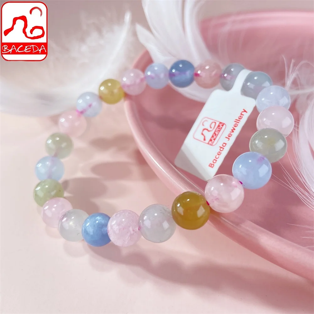 Baceda 100% Natural Color Morganite Morgan stone Candy Bracelet Improve interpersonal relationship with certificate box
Baceda 100% Natural Color Morganite Morgan stone Candy Bracelet Improve interpersonal relationship with certificate box