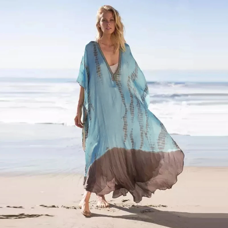 2022 Green Boho Striped Kaftan Retro V-neck Maxi Dress Summer Clothing For Women Beach Wear Swim Suit Cover Up
2022 Green Boho Striped Kaftan Retro V-neck Maxi Dress Summer Clothing For Women Beach Wear Swim Suit Cover Up