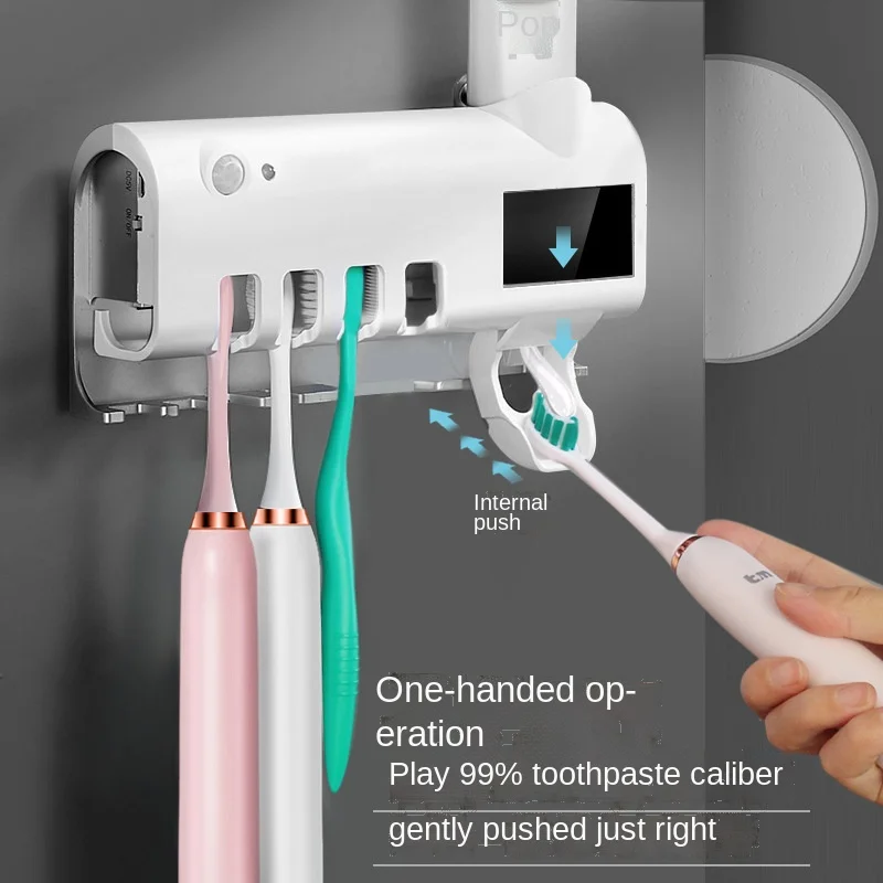 Intelligent toothbrush sterilizer ultraviolet hole free wall mounted toothbrush holder automatic squeezer toothbrush holder 
Intelligent toothbrush sterilizer ultraviolet hole free wall mounted toothbrush holder automatic squeezer toothbrush holder