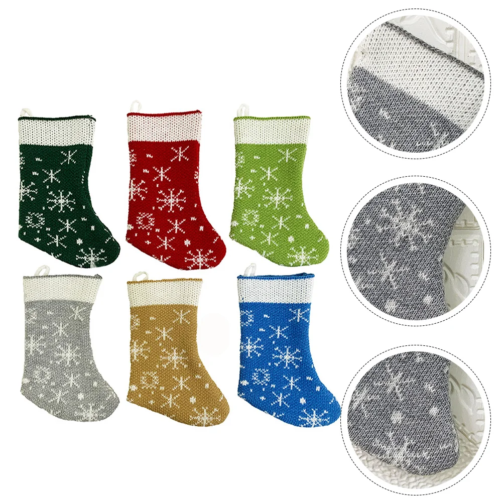 6 Pcs Candy Bag Christmas Socks Child Birthday Bags Presents Snowflake Knitted Stocking Polyester
6 Pcs Candy Bag Christmas Socks Child Birthday Bags Presents Snowflake Knitted Stocking Polyester