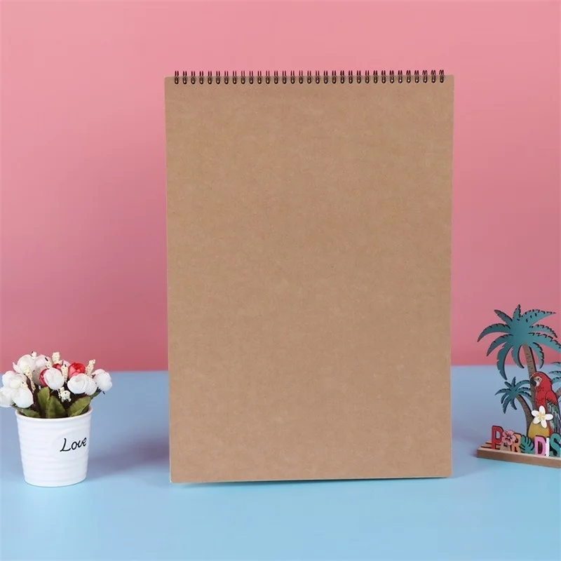 A4 Coil Loose-leaf Sketchbook Spiral Bound Cartoon Cover Kraft Blank Drawing Book Sketch Diary Memo Note Office School
A4 Coil Loose-leaf Sketchbook Spiral Bound Cartoon Cover Kraft Blank Drawing Book Sketch Diary Memo Note Office School