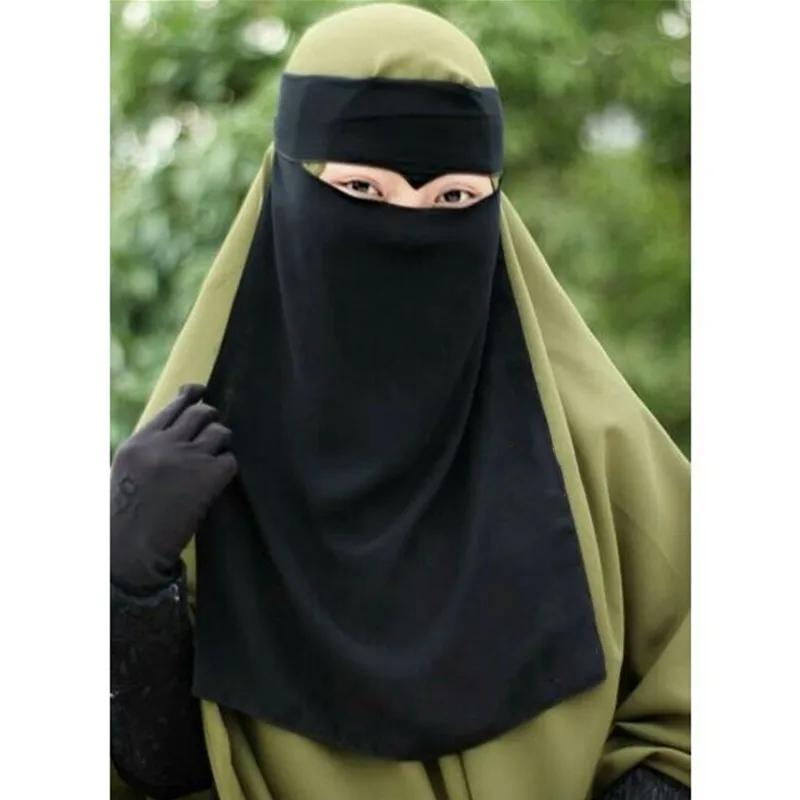 Muslim Niqab Veil One Layer Fabric Face Cover Mask Ramadan Islamic Women Scarf Dubai Turkish Turban Hijab Black With Tie Band
Muslim Niqab Veil One Layer Fabric Face Cover Mask Ramadan Islamic Women Scarf Dubai Turkish Turban Hijab Black With Tie Band