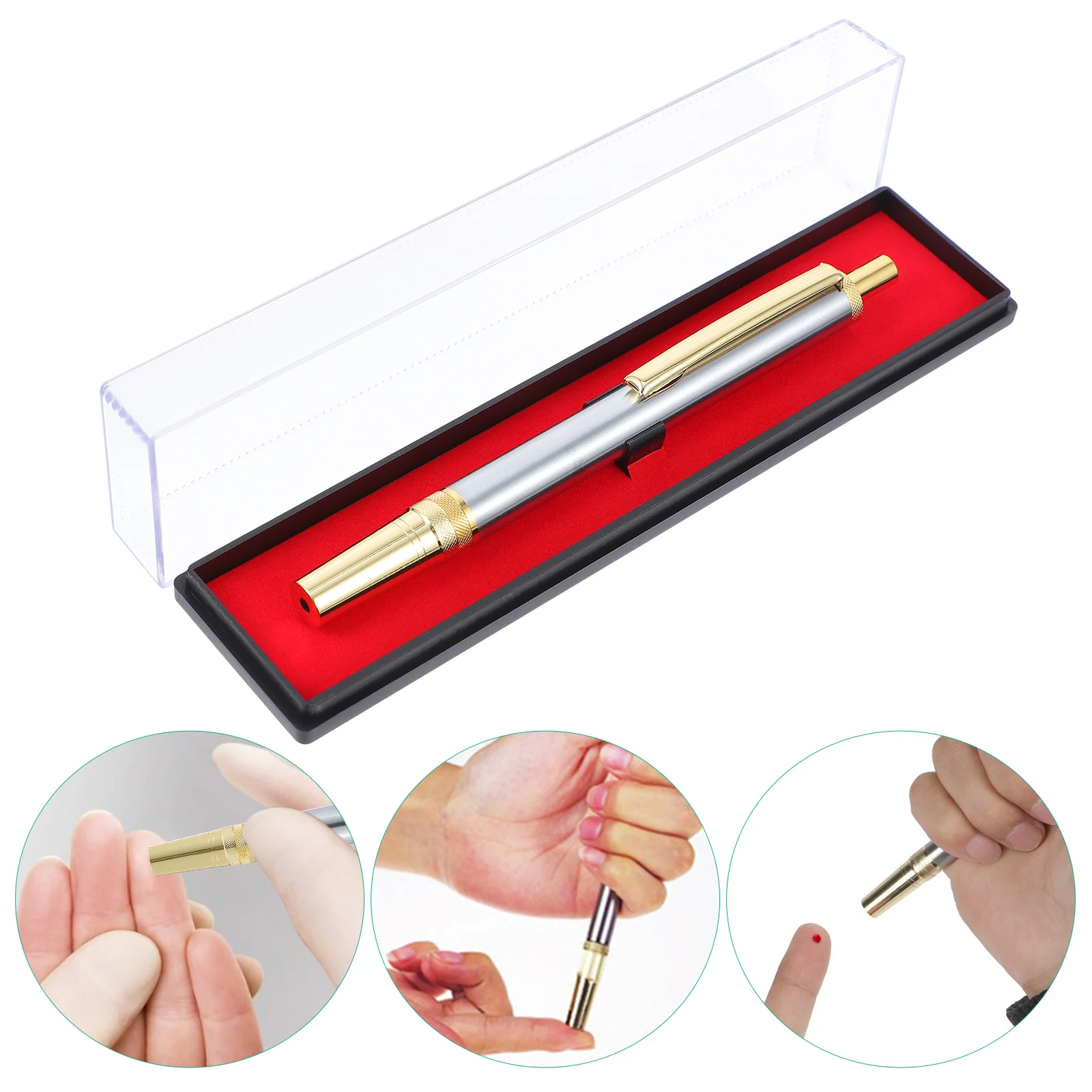 Lancet Blood Pen Safe Point Metal Acupuncture Massage Needle Holder Painless Lancing
Lancet Blood Pen Safe Point Metal Acupuncture Massage Needle Holder Painless Lancing