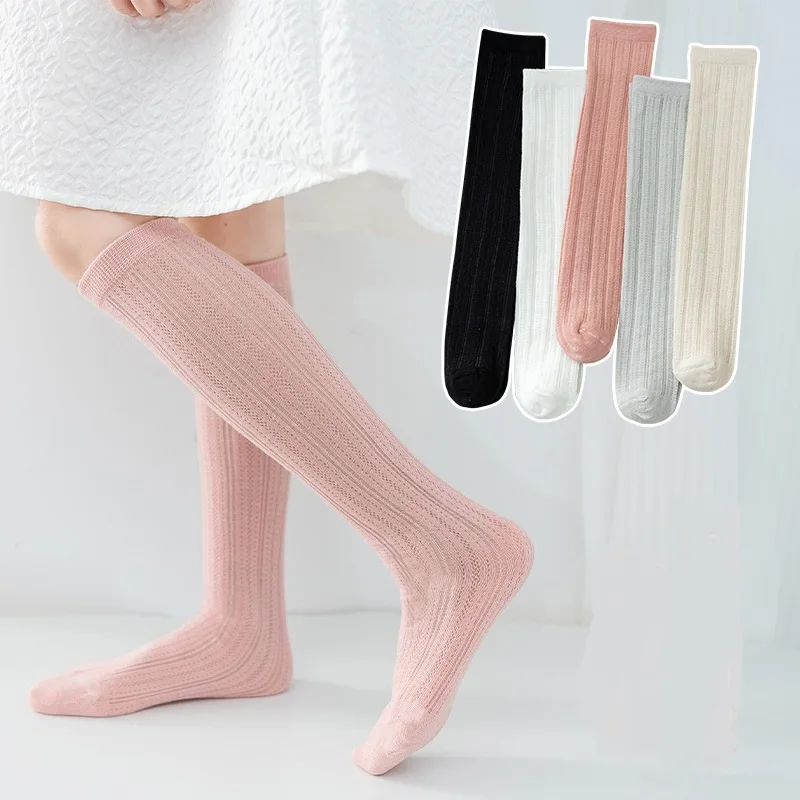 

New Spanish Style Kids Socks Toddlers Girls Big Bow Knee High Long Soft Cotton Lace baby Solid Colour Cute Bow Children's Socks