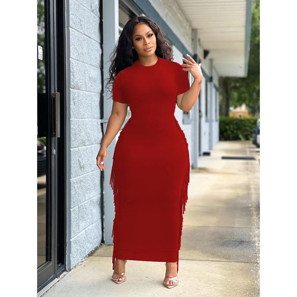 Autumn Casaul Women Dress Short Sleeve Long Dress Tassel Solid Color Party Night Clubwear Dresses For Women Vestidos
Autumn Casaul Women Dress Short Sleeve Long Dress Tassel Solid Color Party Night Clubwear Dresses For Women Vestidos