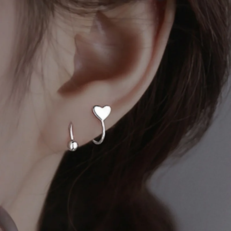 

2pcs Cute Ear Studs Spiral Twisted Lip Tongue Piercing Heart Star Ear Cartilage Helix Body Piercing Stud Earring Jewelry Gifts