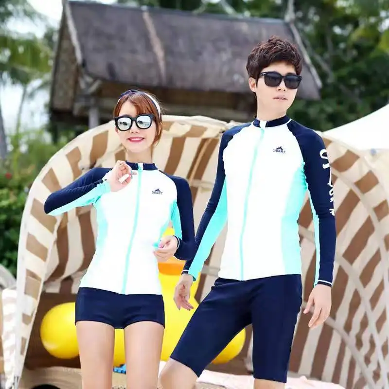 Matching Couples Set 3pcs/4pcs Zip Long Sleeve UPF 50+ Rashguard Shirts & Leggings Men's/Women's Bathing Swimming Surfing Suits
Matching Couples Set 3pcs/4pcs Zip Long Sleeve UPF 50+ Rashguard Shirts & Leggings Men's/Women's Bathing Swimming Surfing Suits
