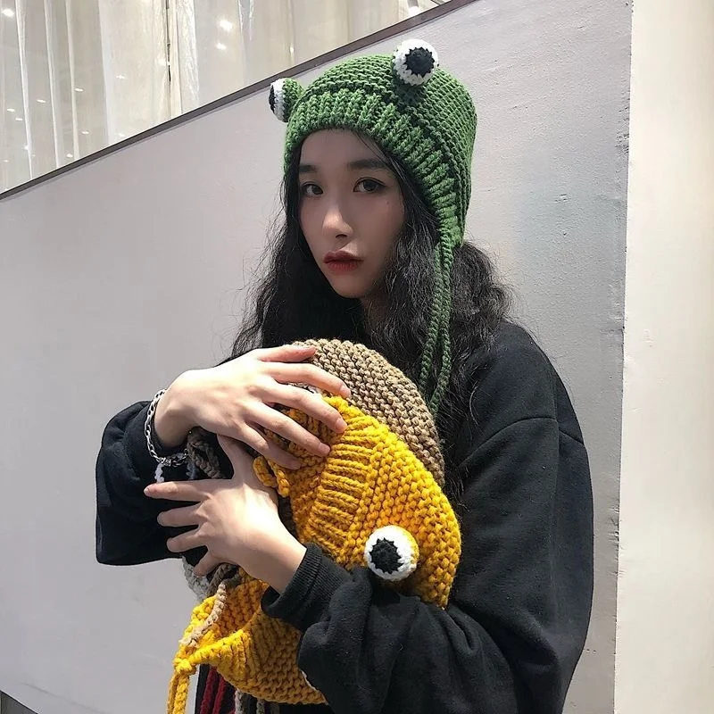 Autumn Winter Cute Frog Eyes Knitted Beanie Hat Crochet Knitted Hat Costume Beanie Hat Cap Women Gift Hat Photography Prop Party
Autumn Winter Cute Frog Eyes Knitted Beanie Hat Crochet Knitted Hat Costume Beanie Hat Cap Women Gift Hat Photography Prop Party
