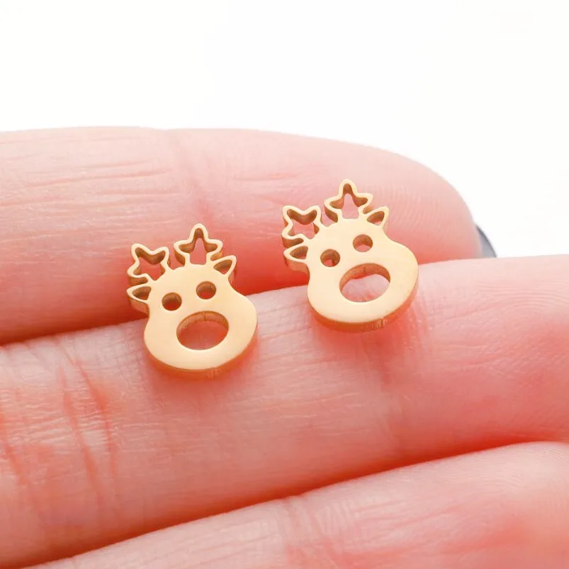 Funny Animal Elk Tiny Stud Earrings For Kids Girls Stainless Steel Gold Christmas Party Gifts Ear Piercing Women Earring Aretes
Funny Animal Elk Tiny Stud Earrings For Kids Girls Stainless Steel Gold Christmas Party Gifts Ear Piercing Women Earring Aretes