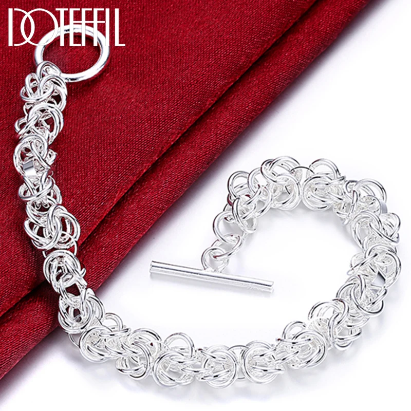 DOTEFFIL 925 Sterling Silver Geometry Bracelets For Women Wedding Party Simple Fashion Girl Lady Bracelet Christmas Jewelry
DOTEFFIL 925 Sterling Silver Geometry Bracelets For Women Wedding Party Simple Fashion Girl Lady Bracelet Christmas Jewelry