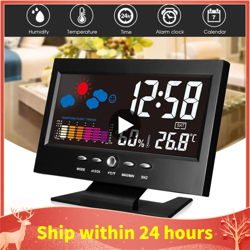LCD Indoor Digital Thermometer Hygrometer Alarm Clock Calendar Weather Station Desk Clock Temperature Humidity Meter Barometer
LCD Indoor Digital Thermometer Hygrometer Alarm Clock Calendar Weather Station Desk Clock Temperature Humidity Meter Barometer