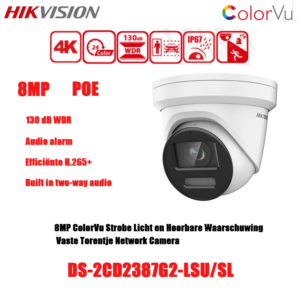 Hikvision 4K 8MP ColorVu IPtv DS-2CD2387G2-LSU/SL POE H.265 + WDR звуковая сигнализация, веб-камера
Hikvision 4K 8MP ColorVu IPtv DS-2CD2387G2-LSU/SL POE H.265 + WDR звуковая сигнализация, веб-камера