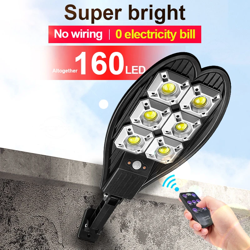 Newest 5000W LED Solar Light Outdoor Solar Lamp 160COB Waterproof Motion Sensor Remote Control Security Street Garden Lighting
Newest 5000W LED Solar Light Outdoor Solar Lamp 160COB Waterproof Motion Sensor Remote Control Security Street Garden Lighting