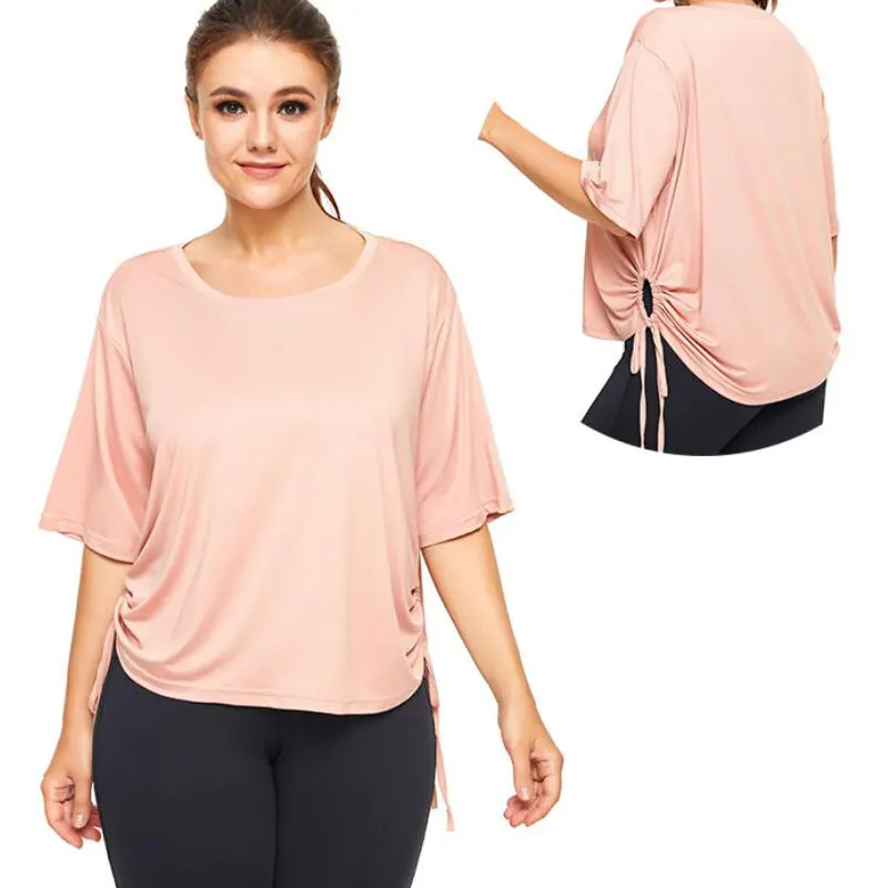 New Drawstring Fitness Sports Shirts Women Plus Size Summer Loose Activewear Tops Female Workout Cotton Pink Yoga Tees 4XL
New Drawstring Fitness Sports Shirts Women Plus Size Summer Loose Activewear Tops Female Workout Cotton Pink Yoga Tees 4XL