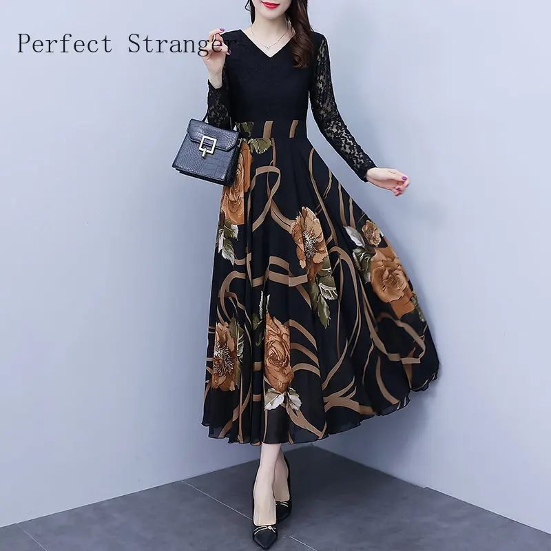 Женское длинное шифоновое платье, элегантное кружевное платье 5XL с V-образным вырезом и длинным рукавом, осень 2023
Женское длинное шифоновое платье, элегантное кружевное платье 5XL с V-образным вырезом и длинным рукавом, осень 2023