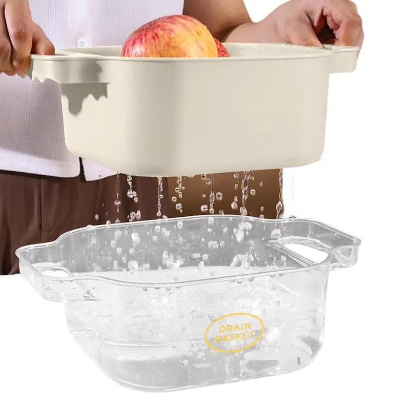 Kitchen Draining Bucket Multifunctional Double Layered Fruit Washing Bowl Stackable Fruits Vegetables Washing Storage Basket
Kitchen Draining Bucket Multifunctional Double Layered Fruit Washing Bowl Stackable Fruits Vegetables Washing Storage Basket