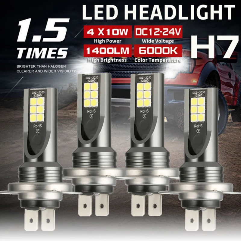 4PCS H7 LED Headlight Bulbs High Low Beam Car Fog Light COB 26000LM 6000K White Super Bright Auto Driving Running Lamps
4PCS H7 LED Headlight Bulbs High Low Beam Car Fog Light COB 26000LM 6000K White Super Bright Auto Driving Running Lamps