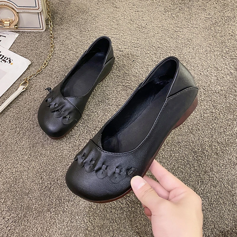 Fall 2022 Pu Leather Flat Shoes Women Flats Ballet Round Toe Low Heel Soft Slip-On Comfortable Ladies Shoes Fashion All-match
Fall 2022 Pu Leather Flat Shoes Women Flats Ballet Round Toe Low Heel Soft Slip-On Comfortable Ladies Shoes Fashion All-match
