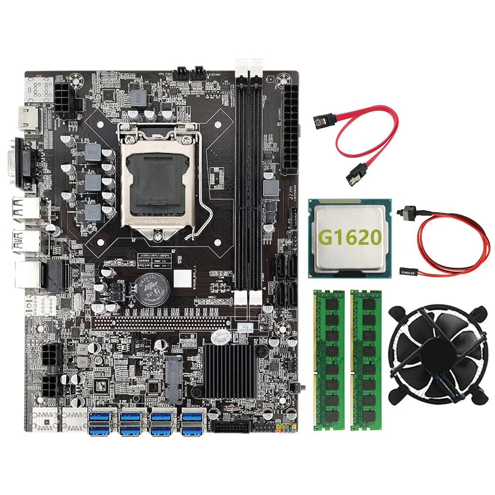 B75 BTC Mining Motherboard+G1620 CPU+2XDDR3 4GB 1333Mhz RAM+Cooling Fan LGA1155 8GPU PCI-E 1X16X USB3.0 Video Card Miner
B75 BTC Mining Motherboard+G1620 CPU+2XDDR3 4GB 1333Mhz RAM+Cooling Fan LGA1155 8GPU PCI-E 1X16X USB3.0 Video Card Miner