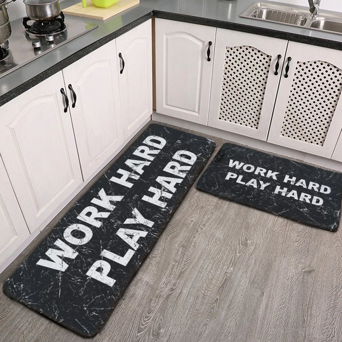 Kitchen Rugs Mats Set 2 Piece Work Hard Play Hard Fitness Motivational Quotes Kitchen Floor Runner Mats Cushioned Anti Fatigue D
Kitchen Rugs Mats Set 2 Piece Work Hard Play Hard Fitness Motivational Quotes Kitchen Floor Runner Mats Cushioned Anti Fatigue D