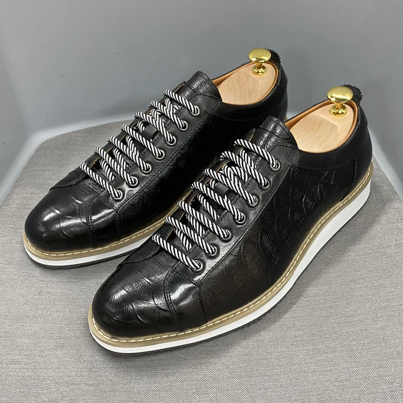 Genuine Leather Men's Casual Shoes Lace Up Flat Shoes Fashion Oxfords Leather Casual Shoes Designer Luxury Flat Shoes for Men
Genuine Leather Men's Casual Shoes Lace Up Flat Shoes Fashion Oxfords Leather Casual Shoes Designer Luxury Flat Shoes for Men