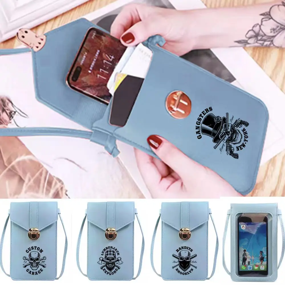 Women Mini PU Leather Shoulder Messenger Bag Universal Mirror Touch Screen Anti-Scratch Mobile Phone Bags Wallet Skull Print
Women Mini PU Leather Shoulder Messenger Bag Universal Mirror Touch Screen Anti-Scratch Mobile Phone Bags Wallet Skull Print