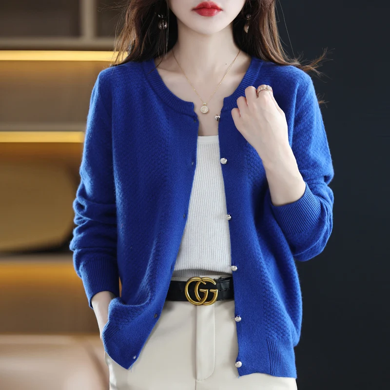 Wool Cardigan Women's Short Jacket Round Neck Long Sleeve Sweater 2023 Spring Coat Solid Basic Style Cashmere Knitted Overlay
Wool Cardigan Women's Short Jacket Round Neck Long Sleeve Sweater 2023 Spring Coat Solid Basic Style Cashmere Knitted Overlay