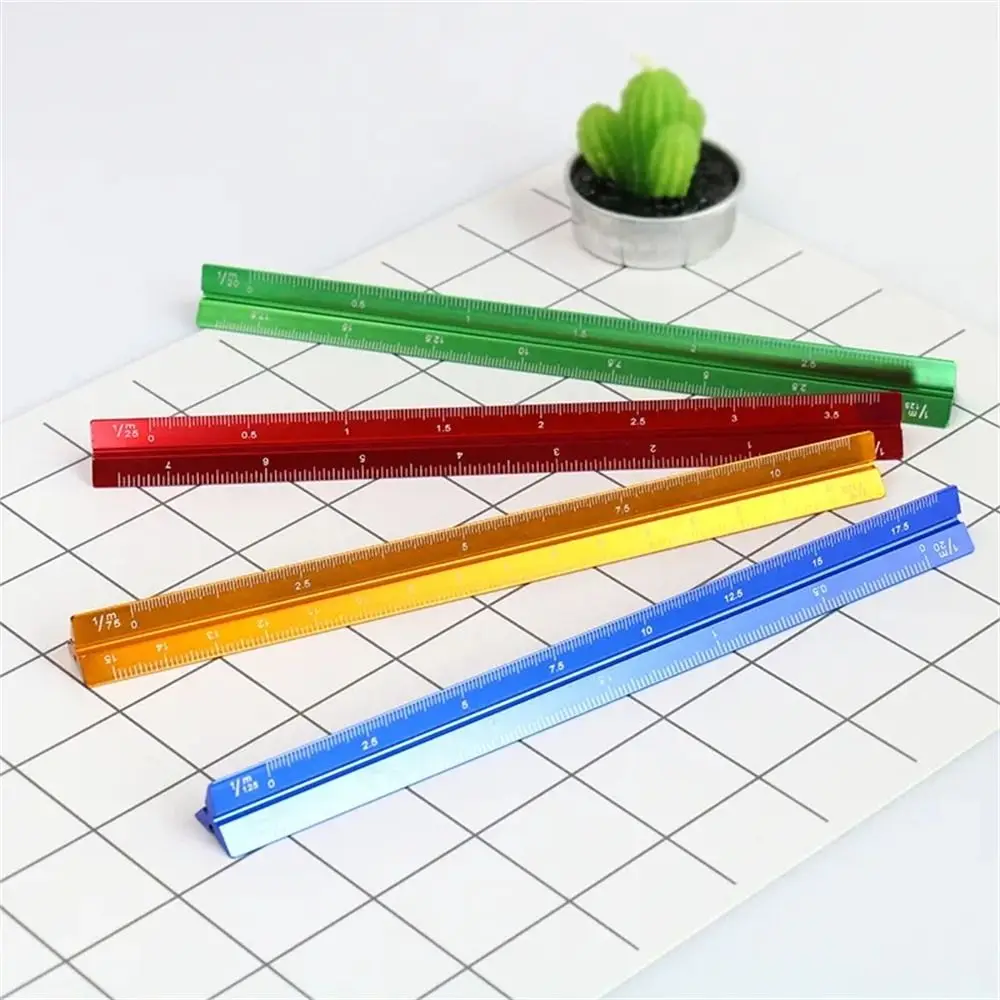 Aluminum Alloy Triangular Scale Ruler Smoothly Multi-function Measuring Ruler Colorful Technical Metal Ruler Architect Engineer
Aluminum Alloy Triangular Scale Ruler Smoothly Multi-function Measuring Ruler Colorful Technical Metal Ruler Architect Engineer