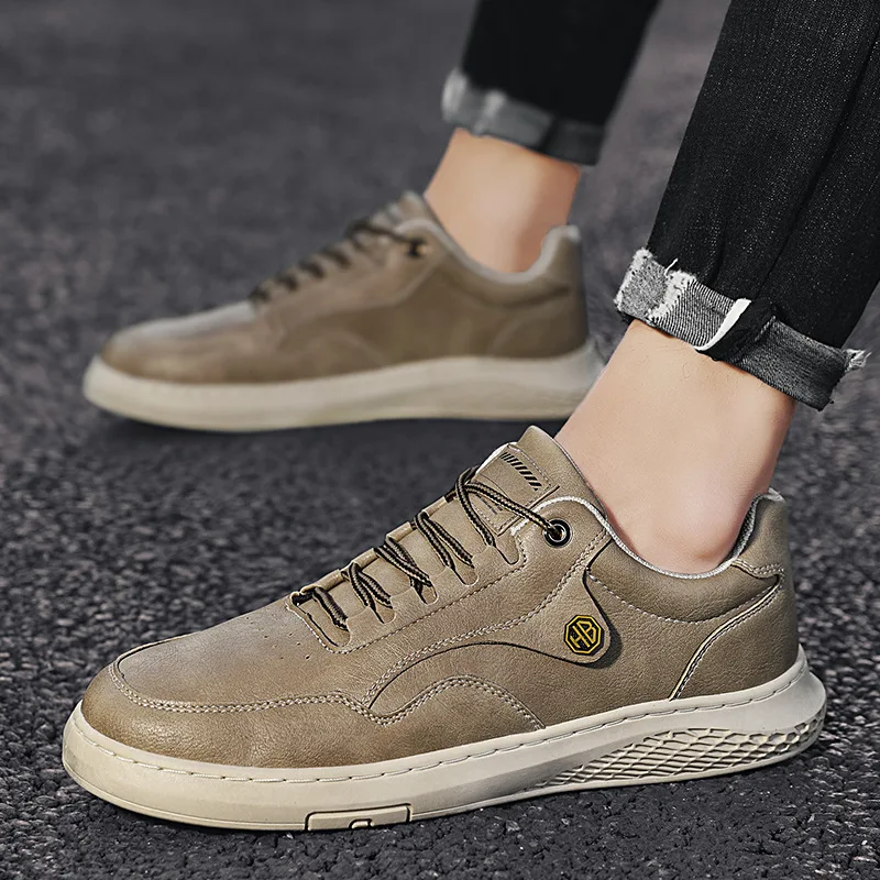 Men Shoes Leather Casual Loafers Youth Flat Skateboard Shoes Youth Fashion Lace-up Sneakers
Men Shoes Leather Casual Loafers Youth Flat Skateboard Shoes Youth Fashion Lace-up Sneakers