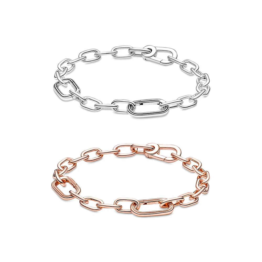 New High Quality 925 Sterling Silver Pan ME Link Chain Bracelet Fit Women Party Gifts 1:1 DIY Jewellery 
New High Quality 925 Sterling Silver Pan ME Link Chain Bracelet Fit Women Party Gifts 1:1 DIY Jewellery