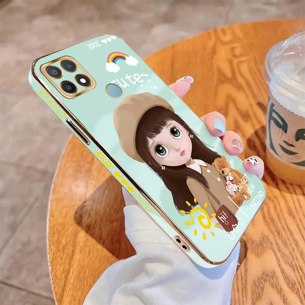 For OPPO A15 A15S A7 A5S A12 A12S A12e A3S A83 Luxury Square Case Cartoon Girls Plating Soft TPU Cover Shockproof Cases
For OPPO A15 A15S A7 A5S A12 A12S A12e A3S A83 Luxury Square Case Cartoon Girls Plating Soft TPU Cover Shockproof Cases