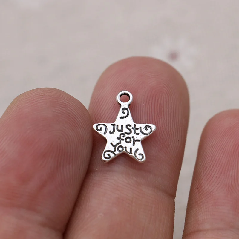 20pcs Antique Silver Plated Just for You Star Charms Pendants for Jewelry Making Bracelet Necklace DIY Accessories Craft 13mm
20pcs Antique Silver Plated Just for You Star Charms Pendants for Jewelry Making Bracelet Necklace DIY Accessories Craft 13mm