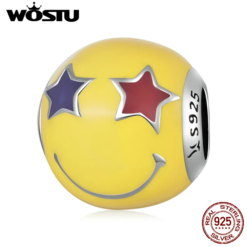 WOSTU Charm 925 Sterling Silver Star Eyes Smiley Pendant Bead for Women DIY Bracelets Necklace Original Fine Jewelry FIC2190
WOSTU Charm 925 Sterling Silver Star Eyes Smiley Pendant Bead for Women DIY Bracelets Necklace Original Fine Jewelry FIC2190