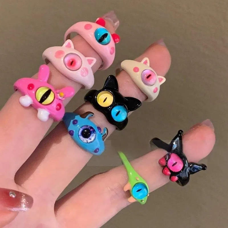 2023 Fashion Cute Weird Cats Little Monster Rings Women Cartoon Design Trendy Versatile Sweet Cool Wind Ring Party Jewelry Gift
2023 Fashion Cute Weird Cats Little Monster Rings Women Cartoon Design Trendy Versatile Sweet Cool Wind Ring Party Jewelry Gift