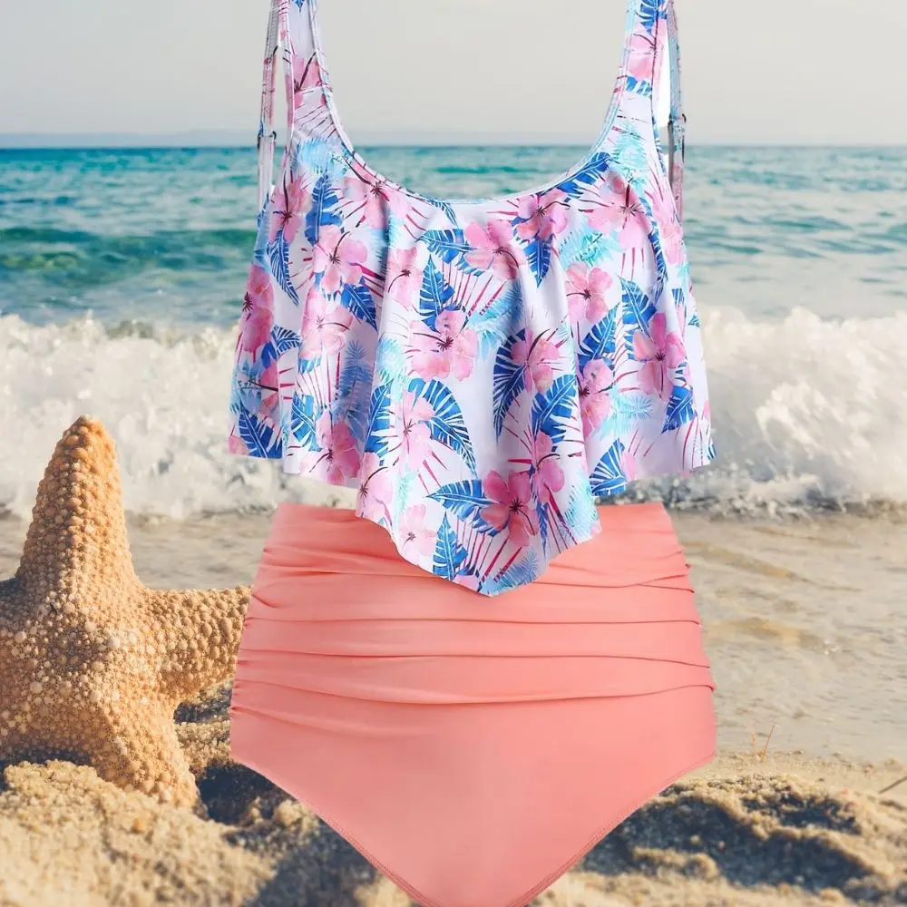 For Women Pink Floral Oversize Tankini High Waist Tummy Control Swimwear 2 Pieces Sweet Beach Bathing Suit Set
For Women Pink Floral Oversize Tankini High Waist Tummy Control Swimwear 2 Pieces Sweet Beach Bathing Suit Set
