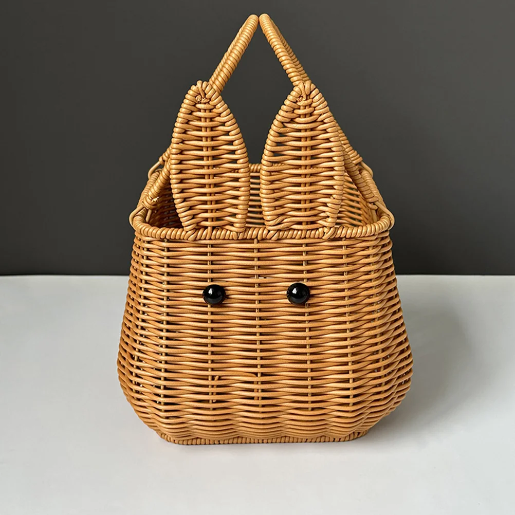 Rabbit Shape Woven Basket Woven Candy Basket Fruits Vegetables Storage Basket Sundries Holder
Rabbit Shape Woven Basket Woven Candy Basket Fruits Vegetables Storage Basket Sundries Holder