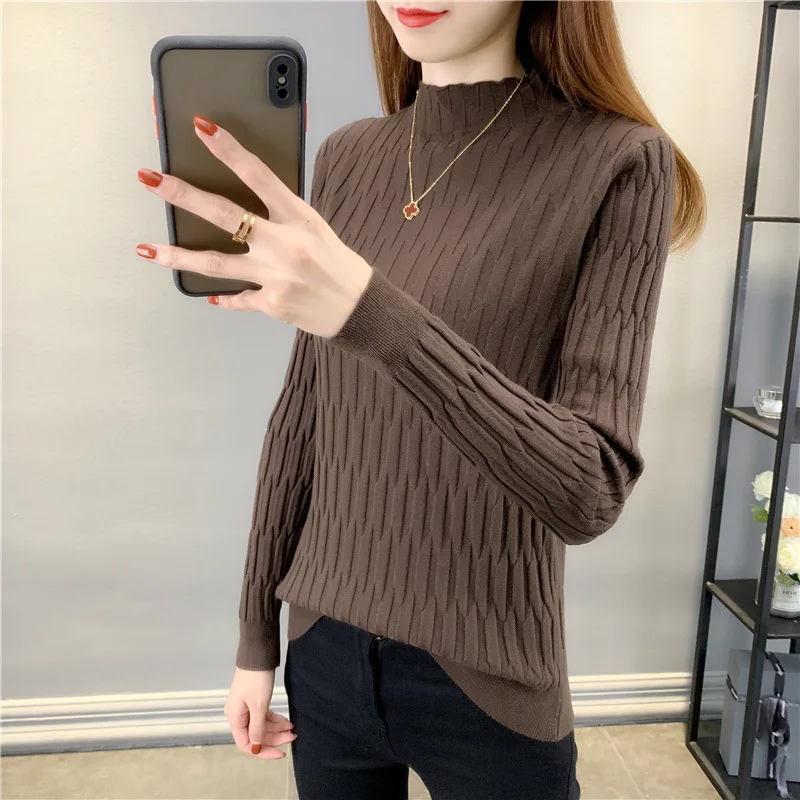 Sweater T Shirts Long Sleeve Fashion Harajuku Autumn Women Winter Solid Colors Knitting Half High Collar Pullover Slim Basic Top
Sweater T Shirts Long Sleeve Fashion Harajuku Autumn Women Winter Solid Colors Knitting Half High Collar Pullover Slim Basic Top