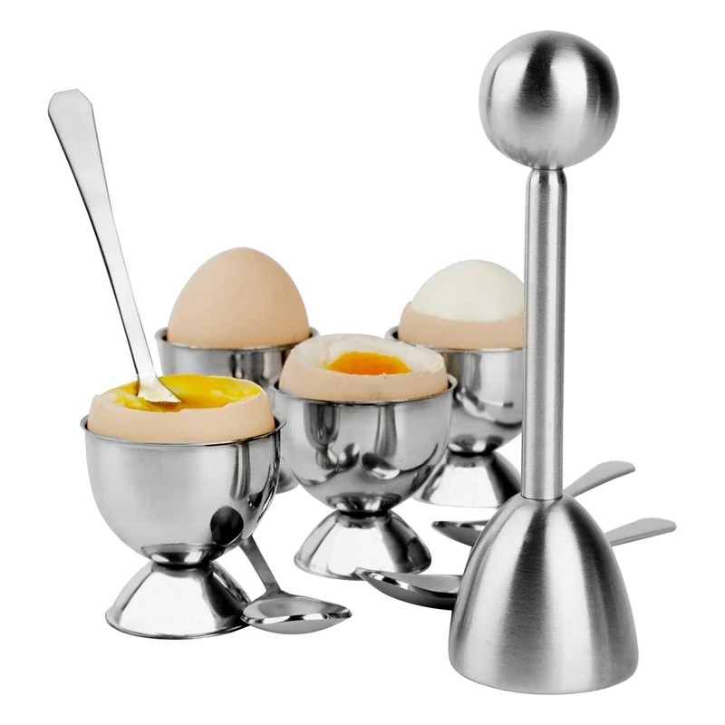 Stainless Steel Egg Cracker Topper Set,Hard Boiled Eggs Separator Holder,4 Spoons,4 Cups,1 Shells Remover Top Cutter
Stainless Steel Egg Cracker Topper Set,Hard Boiled Eggs Separator Holder,4 Spoons,4 Cups,1 Shells Remover Top Cutter