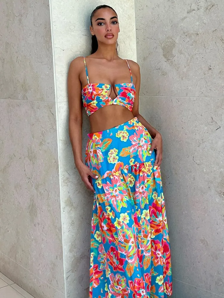 Skirt Cover-up Women With Tank Swimwear Bathing Suit Summer New Floral Print Sexy Elegant Chic Beach Long Skirts Cover Ups 2022
Skirt Cover-up Women With Tank Swimwear Bathing Suit Summer New Floral Print Sexy Elegant Chic Beach Long Skirts Cover Ups 2022