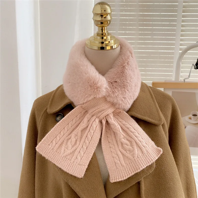 Faux Rabbit Fur Knit Cross Scarf Solid Color Thicken Winter Neck Collar Scarf Soft Fashion Outdoor Warm Scarves
Faux Rabbit Fur Knit Cross Scarf Solid Color Thicken Winter Neck Collar Scarf Soft Fashion Outdoor Warm Scarves