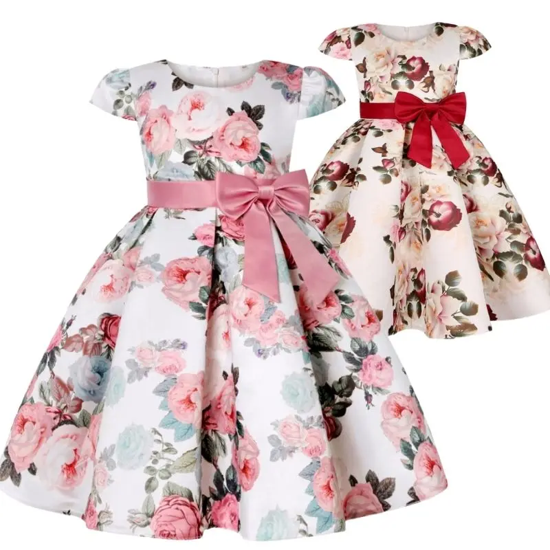 Flower Girls Wedding Party Bow Dress Kids Lace Dresses Up The Dance Girl Rose Print Princess Dress Children Clothing Vestidos
Flower Girls Wedding Party Bow Dress Kids Lace Dresses Up The Dance Girl Rose Print Princess Dress Children Clothing Vestidos