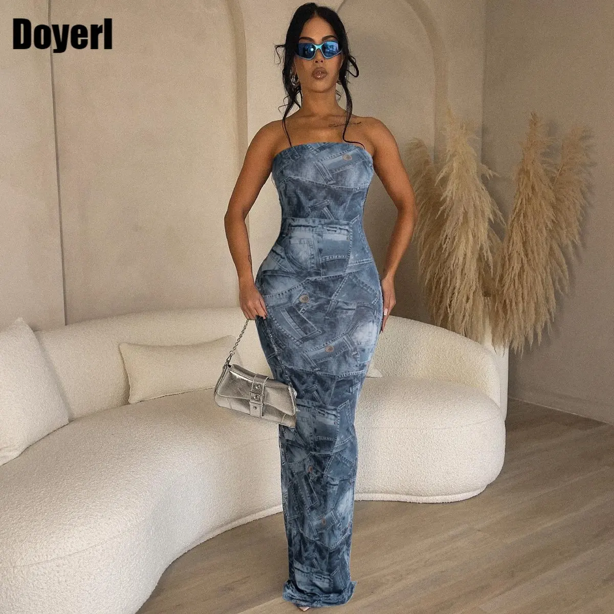 Night Club Party Long Bodycon Dress for Women Summer Sleeveless Denim Print Tube Holiday Beach Maxi Dress Sundress Wholesale
Night Club Party Long Bodycon Dress for Women Summer Sleeveless Denim Print Tube Holiday Beach Maxi Dress Sundress Wholesale