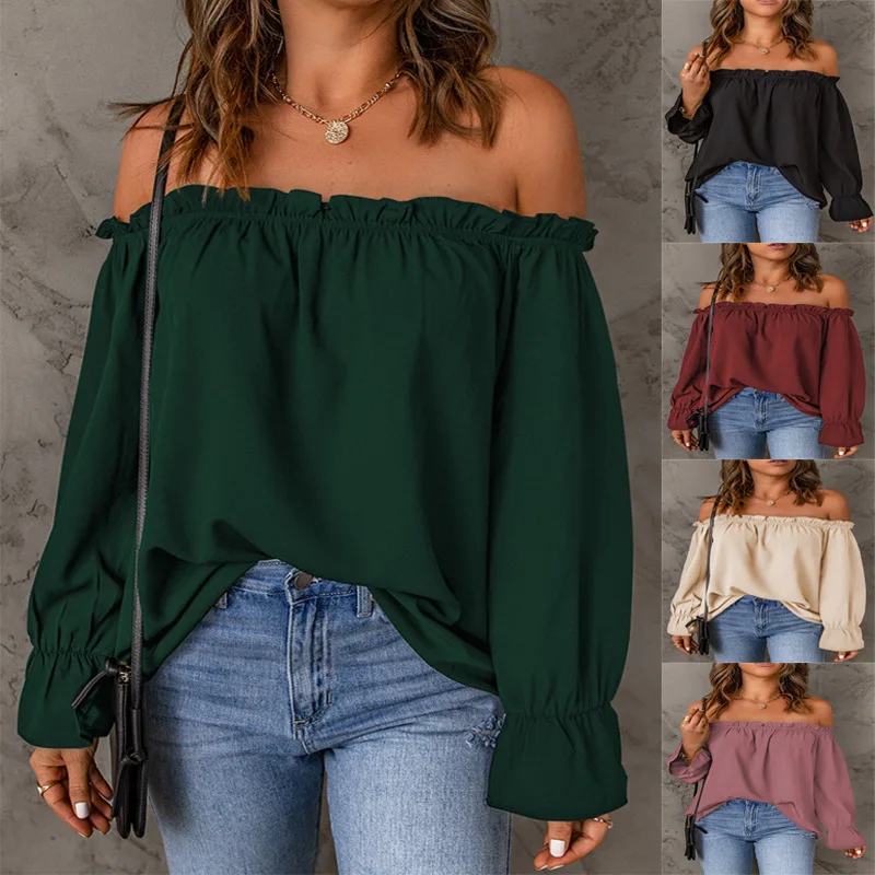 2023 New Autumn Winter Women's Everyday Off Collar Chiffon Shirt Women's Solid Color Pullover Female Sexy Off-shoulder Clothes
2023 New Autumn Winter Women's Everyday Off Collar Chiffon Shirt Women's Solid Color Pullover Female Sexy Off-shoulder Clothes