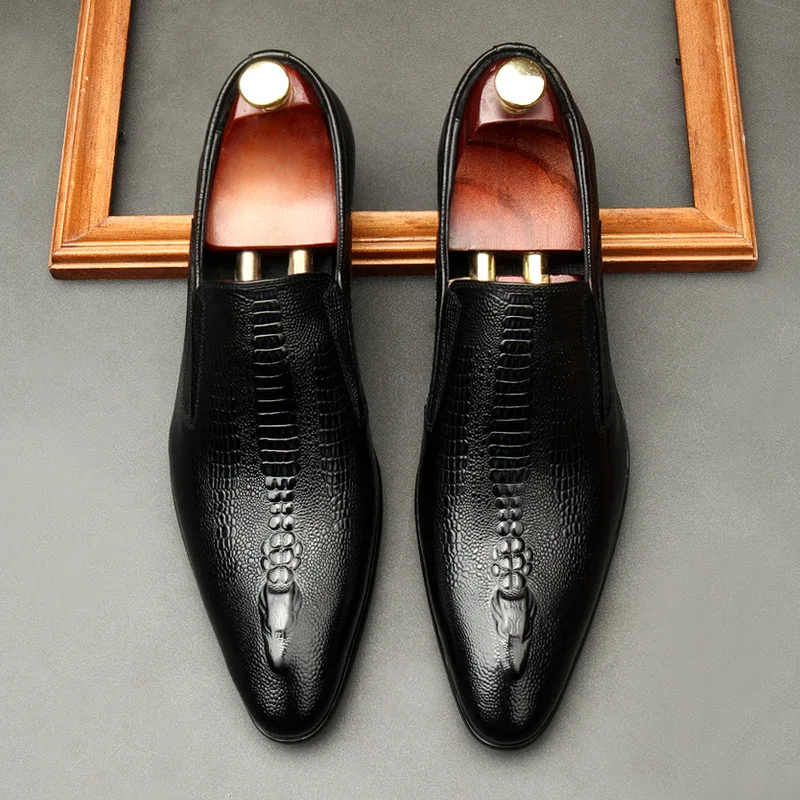 New Men Dress Shoes Loafers Crocodile Pattern Black Leather Casual Shoes For Men Luxury Suit Formal Genuine Leather Dress Shoes
New Men Dress Shoes Loafers Crocodile Pattern Black Leather Casual Shoes For Men Luxury Suit Formal Genuine Leather Dress Shoes