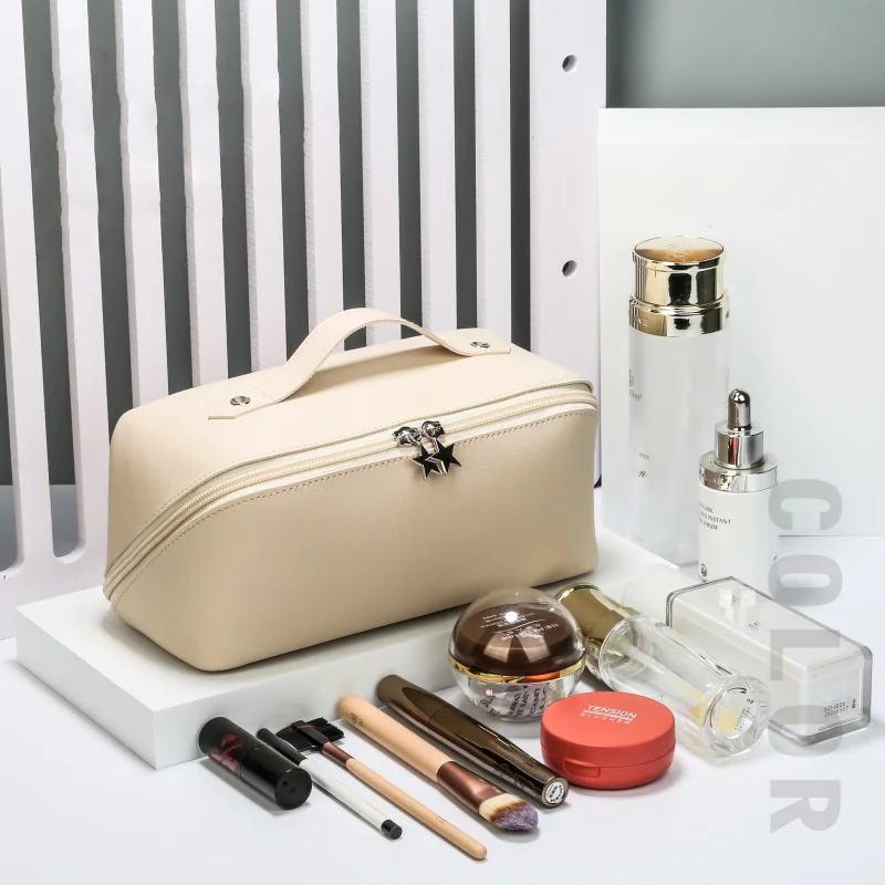 Large Travel Cosmetic Bag for Women Leather Makeup Organizer Female Toiletry Kit Bags Make Up Case Storage Pouch Luxury Lady Box
Large Travel Cosmetic Bag for Women Leather Makeup Organizer Female Toiletry Kit Bags Make Up Case Storage Pouch Luxury Lady Box