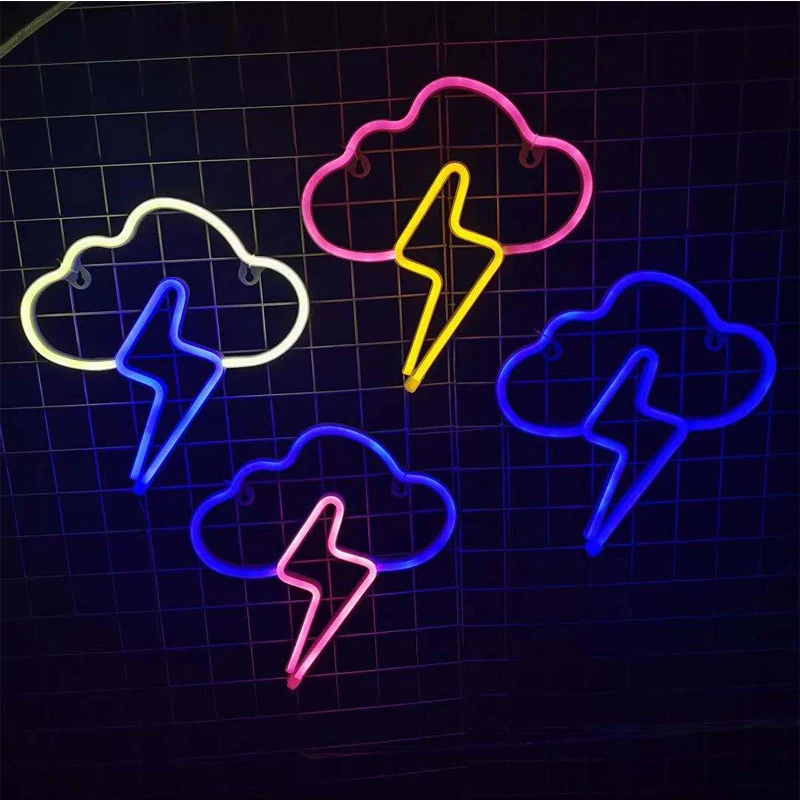 LED Neon Sign Lightning Cloud Shaped USB Powered Decorative Wall Light For Bedroom Bar Xmas Night Light Decorative Table Lamp
LED Neon Sign Lightning Cloud Shaped USB Powered Decorative Wall Light For Bedroom Bar Xmas Night Light Decorative Table Lamp