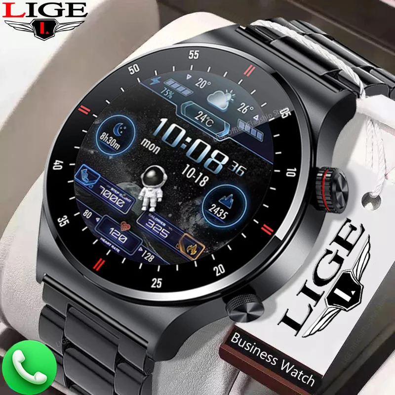 

Lige Bluetooth Call Watch For Men Smartwatch ECG+PPG Custom Wallpaper Smart Watch NFC Sports Bracelet Clock New For IOS Android
