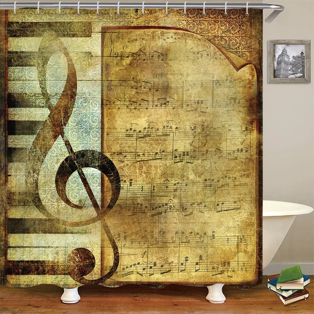3D Print Retro Musical notes Piano keys Polyester Shower Curtain Set for Bathroom Bath Waterproof Fabric with 12 Hooks Deor
3D Print Retro Musical notes Piano keys Polyester Shower Curtain Set for Bathroom Bath Waterproof Fabric with 12 Hooks Deor